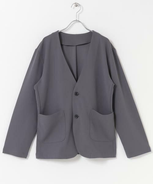 URBAN RESEARCH ITEMS / アーバンリサーチ アイテムズ ノーカラージャケット | クレープジョーゼットノーラペルジャケット | 詳細15