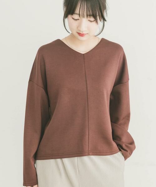 URBAN RESEARCH ITEMS/アーバンリサーチ アイテムズ ポンチVネックカットソー ブラウン FREE