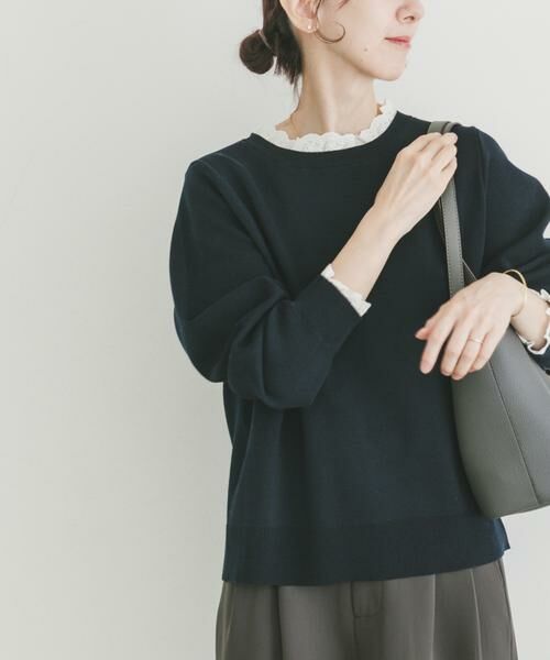 URBAN RESEARCH ITEMS / アーバンリサーチ アイテムズ ニット・セーター | ミラノリブフリルドッキングニット | 詳細2