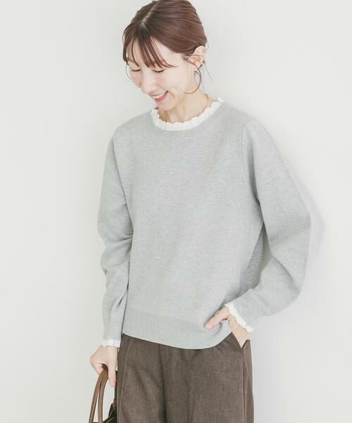 URBAN RESEARCH ITEMS/アーバンリサーチ アイテムズ ミラノリブフリルドッキングニット グレー系その他 FREE URBAN RESEARCH ITEMS/アーバンリサーチ アイテムズ ミラノリブフリルドッキングニット グレー系その他 FREE