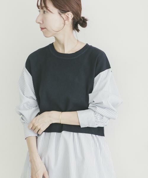 URBAN RESEARCH ITEMS / アーバンリサーチ アイテムズ ニット・セーター | ドッキングニットプルオーバー | 詳細1