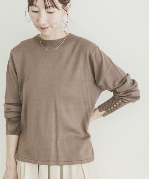 URBAN RESEARCH ITEMS/アーバンリサーチ アイテムズ ソデボタンニットプルオーバー ライトブラウン FREE URBAN RESEARCH ITEMS/アーバンリサーチ アイテムズ ソデボタンニットプルオーバー ライトブラウン FREE