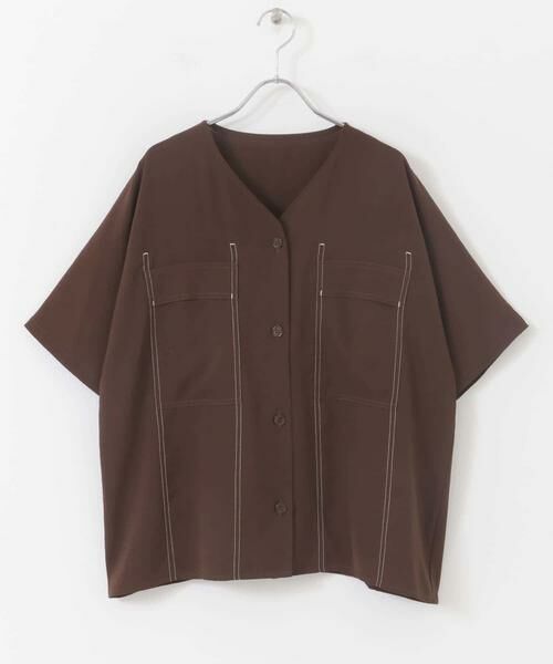 URBAN RESEARCH ITEMS / アーバンリサーチ アイテムズ シャツ・ブラウス | Vネックステッチブラウス | 詳細7