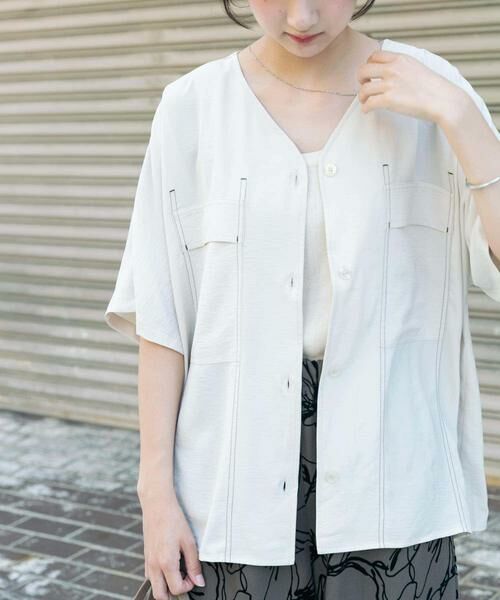 URBAN RESEARCH ITEMS / アーバンリサーチ アイテムズ シャツ・ブラウス | Vネックステッチブラウス | 詳細14