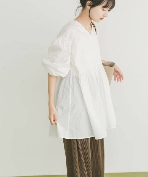 URBAN RESEARCH ITEMS / アーバンリサーチ アイテムズ シャツ・ブラウス | Vネックボリュームスリーブブラウス | 詳細1