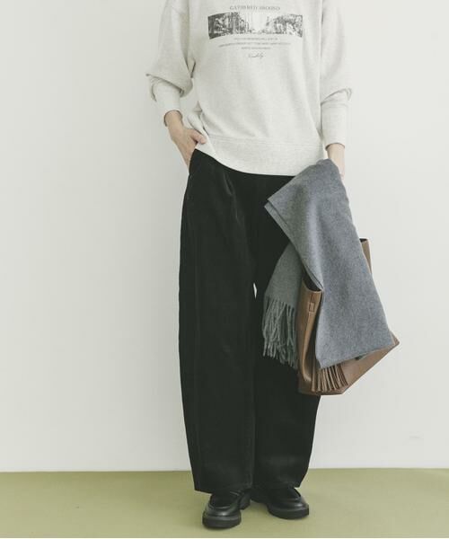 URBAN RESEARCH ITEMS/アーバンリサーチ アイテムズ コーデュロイバレルパンツ ブラック FREE URBAN RESEARCH ITEMS/アーバンリサーチ アイテムズ コーデュロイバレルパンツ ブラック FREE