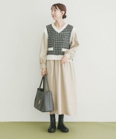 URBAN RESEARCH ITEMS / アーバンリサーチ アイテムズ ワンピース | ツイードニットドッキングワンピース