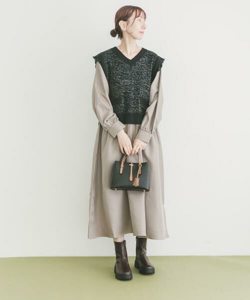 URBAN RESEARCH ITEMS / アーバンリサーチ アイテムズ ワンピース | ツイードニットドッキングワンピース | 詳細5