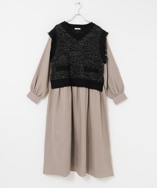 URBAN RESEARCH ITEMS / アーバンリサーチ アイテムズ ワンピース | ツイードニットドッキングワンピース | 詳細6