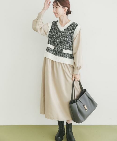 URBAN RESEARCH ITEMS / アーバンリサーチ アイテムズ ワンピース | ツイードニットドッキングワンピース | 詳細13