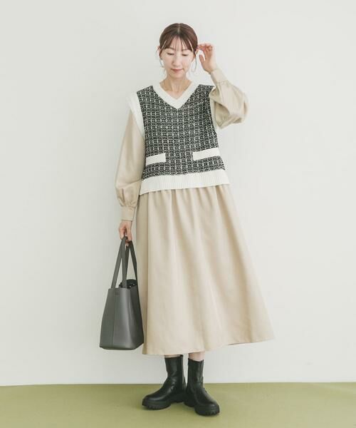 URBAN RESEARCH ITEMS / アーバンリサーチ アイテムズ ワンピース | ツイードニットドッキングワンピース | 詳細16