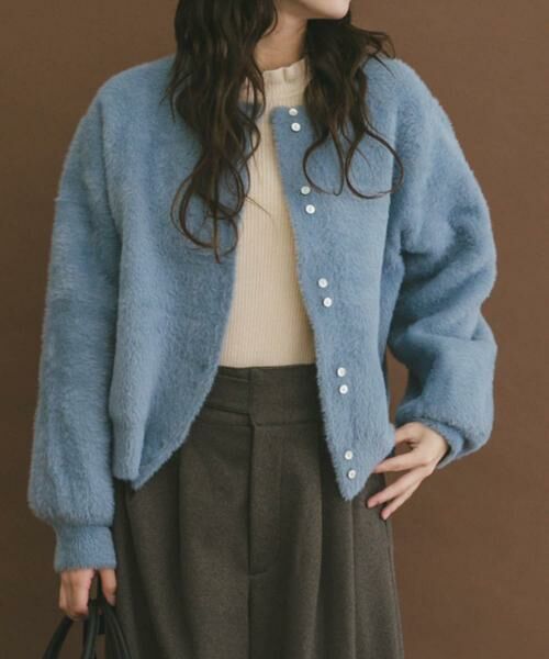 URBAN RESEARCH ITEMS / アーバンリサーチ アイテムズ カーディガン・ボレロ | ダブルフェイスニットカーディガン(ブルー系その他)