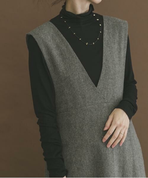 URBAN RESEARCH ITEMS/アーバンリサーチ アイテムズ リブタートルネックカットソー ブラック FREE URBAN RESEARCH ITEMS/アーバンリサーチ アイテムズ リブタートルネックカットソー ブラック FREE