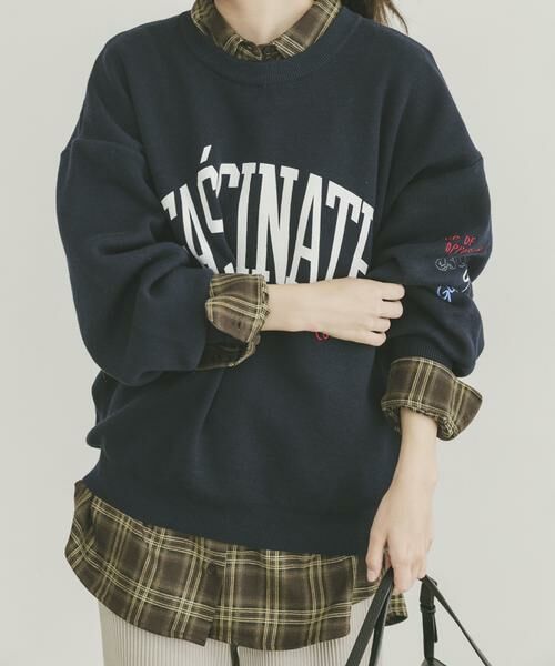 URBAN RESEARCH ITEMS / アーバンリサーチ アイテムズ ニット・セーター | 『洗濯可』スウェットライク刺繍ニット | 詳細10