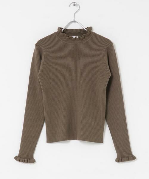 URBAN RESEARCH ITEMS/アーバンリサーチ アイテムズ フリルリブニット モカ FREE