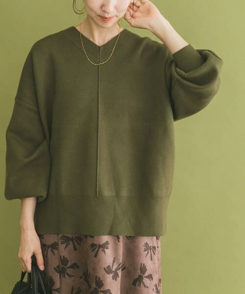 URBAN RESEARCH ITEMS/アーバンリサーチ アイテムズ Vネックニットプルオーバー カーキ FREE URBAN RESEARCH ITEMS/アーバンリサーチ アイテムズ Vネックニットプルオーバー カーキ FREE