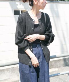 URBAN RESEARCH ITEMS / アーバンリサーチ アイテムズ カーディガン・ボレロ | ドットボタンラメニットカーディガン