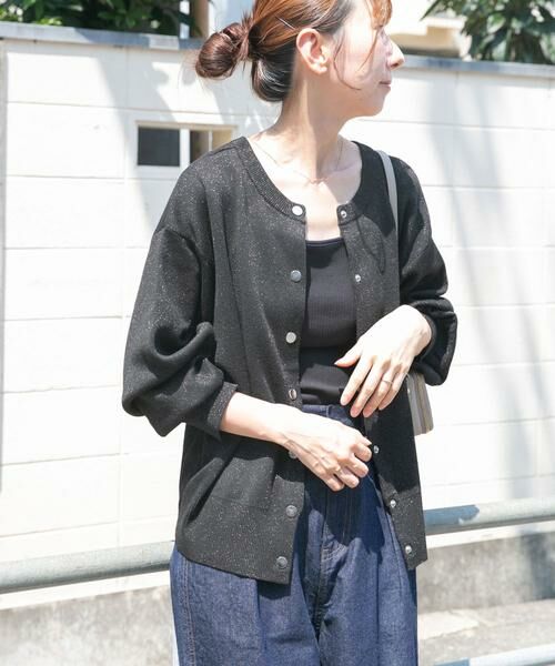 URBAN RESEARCH ITEMS / アーバンリサーチ アイテムズ カーディガン・ボレロ | ドットボタンラメニットカーディガン | 詳細12