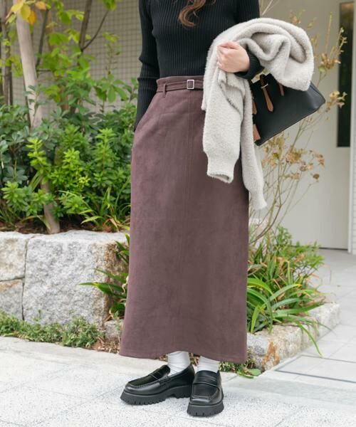 URBAN RESEARCH ITEMS / アーバンリサーチ アイテムズ スカート | 『イージーケア』ベルト付きフェイクスエードスカート | 詳細13