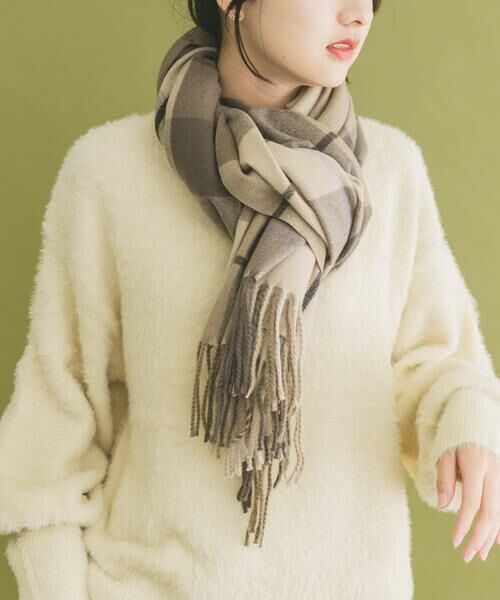 URBAN RESEARCH ITEMS/アーバンリサーチ アイテムズ チェックストール モカ - URBAN RESEARCH ITEMS/アーバンリサーチ アイテムズ チェックストール モカ -