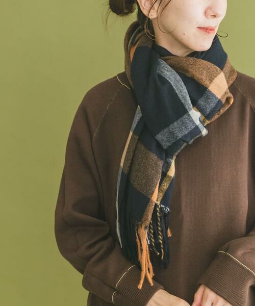 URBAN RESEARCH ITEMS/アーバンリサーチ アイテムズ チェックストール ネイビー - URBAN RESEARCH ITEMS/アーバンリサーチ アイテムズ チェックストール ネイビー -