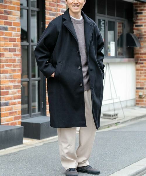 URBAN RESEARCH ITEMS / アーバンリサーチ アイテムズ その他アウター | ウールライクメルトン チェスターコート(ブラック)