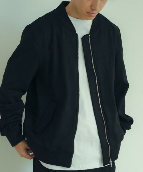 URBAN RESEARCH ITEMS / アーバンリサーチ アイテムズ ミリタリージャケット・コート | 裏フリース フェイクスエードMA-1(ブラック)