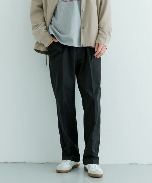 URBAN RESEARCH ITEMS / アーバンリサーチ アイテムズ その他パンツ | ポリツイル ワイド イージーパンツ(ブラック)