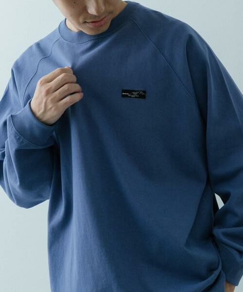URBAN RESEARCH ITEMS / アーバンリサーチ アイテムズ Tシャツ | 天竺 ワンポイント ロングスリーブTシャツ(ブルー)