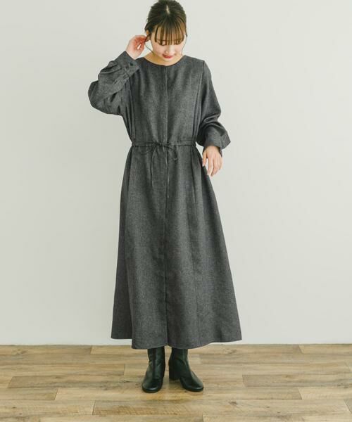 URBAN RESEARCH ITEMS / アーバンリサーチ アイテムズ ワンピース | ウエストギャザーワンピース(ブラック)