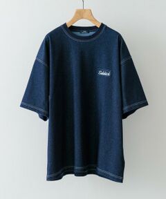 URBAN RESEARCH ITEMS / アーバンリサーチ アイテムズ Tシャツ | ワンポイント刺繍クルーネックデニムTシャツ