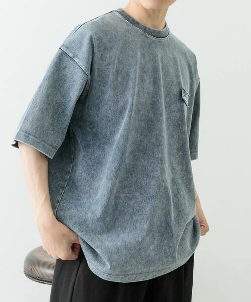 URBAN RESEARCH ITEMS / アーバンリサーチ アイテムズ Tシャツ | ワンポイント刺繍クルーネックデニムTシャツ | 詳細6