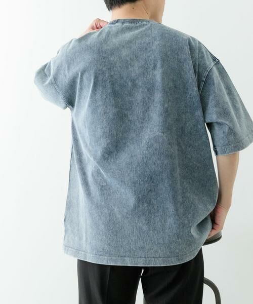 URBAN RESEARCH ITEMS / アーバンリサーチ アイテムズ Tシャツ | ワンポイント刺繍クルーネックデニムTシャツ | 詳細7