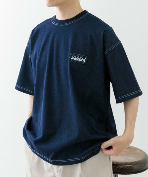 URBAN RESEARCH ITEMS / アーバンリサーチ アイテムズ Tシャツ | ワンポイント刺繍クルーネックデニムTシャツ | 詳細12