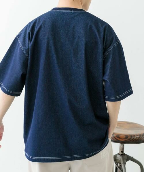 URBAN RESEARCH ITEMS / アーバンリサーチ アイテムズ Tシャツ | ワンポイント刺繍クルーネックデニムTシャツ | 詳細17
