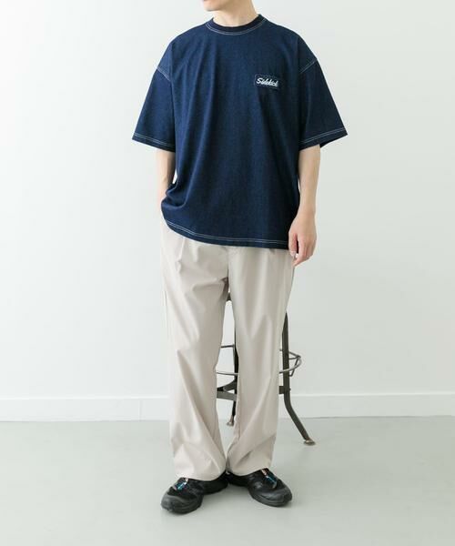 URBAN RESEARCH ITEMS / アーバンリサーチ アイテムズ Tシャツ | ワンポイント刺繍クルーネックデニムTシャツ | 詳細18