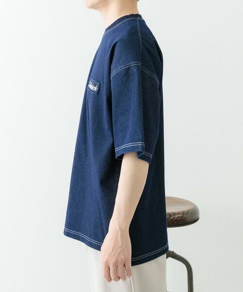 URBAN RESEARCH ITEMS / アーバンリサーチ アイテムズ Tシャツ | ワンポイント刺繍クルーネックデニムTシャツ | 詳細20