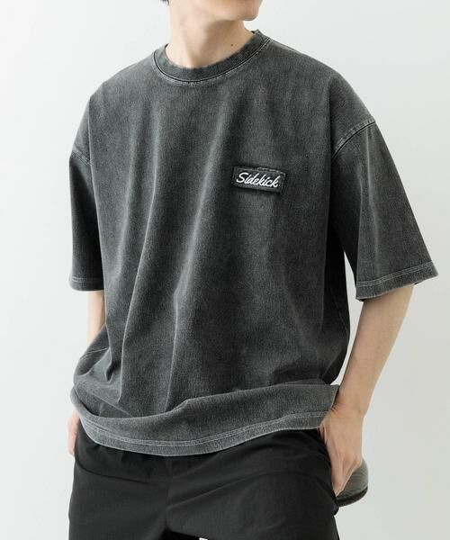 URBAN RESEARCH ITEMS / アーバンリサーチ アイテムズ Tシャツ | ワンポイント刺繍クルーネックデニムTシャツ | 詳細30