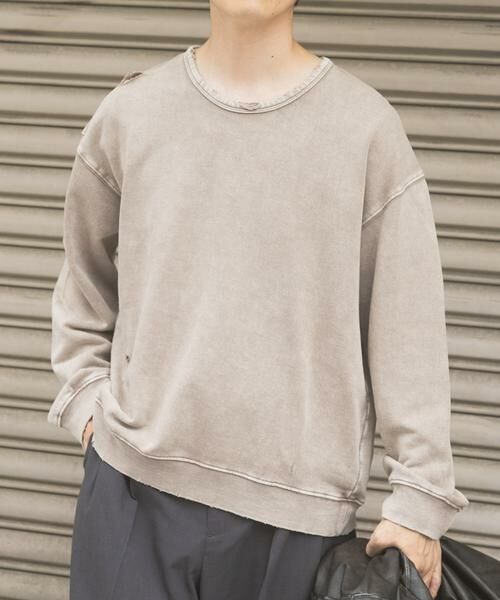 URBAN RESEARCH ITEMS / アーバンリサーチ アイテムズ スウェット | ダメージ裏毛 クルーネックスウェット | 詳細23