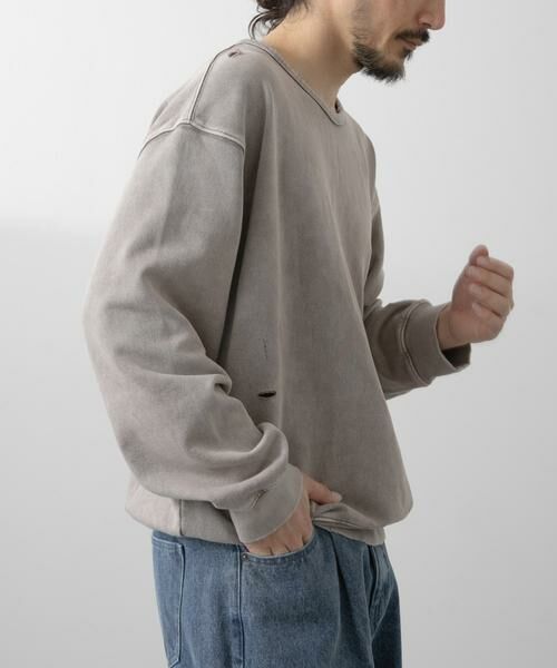 URBAN RESEARCH ITEMS / アーバンリサーチ アイテムズ スウェット | ダメージ裏毛 クルーネックスウェット | 詳細25