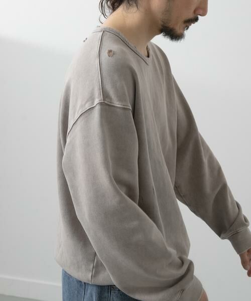 URBAN RESEARCH ITEMS / アーバンリサーチ アイテムズ スウェット | ダメージ裏毛 クルーネックスウェット | 詳細27