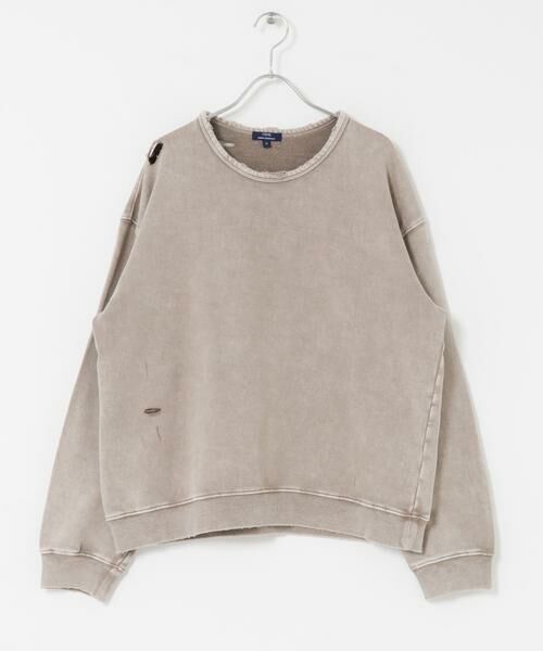URBAN RESEARCH ITEMS / アーバンリサーチ アイテムズ スウェット | ダメージ裏毛 クルーネックスウェット | 詳細30