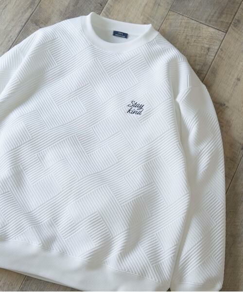 URBAN RESEARCH ITEMS/アーバンリサーチ アイテムズ 刺繍ジャカードロングスリーブカットソー ホワイト M URBAN RESEARCH ITEMS/アーバンリサーチ アイテムズ 刺繍ジャカードロングスリーブカットソー ホワイト M