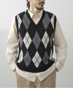 URBAN RESEARCH ITEMS / アーバンリサーチ アイテムズ ベスト | ウール混アーガイルVネックニットベスト