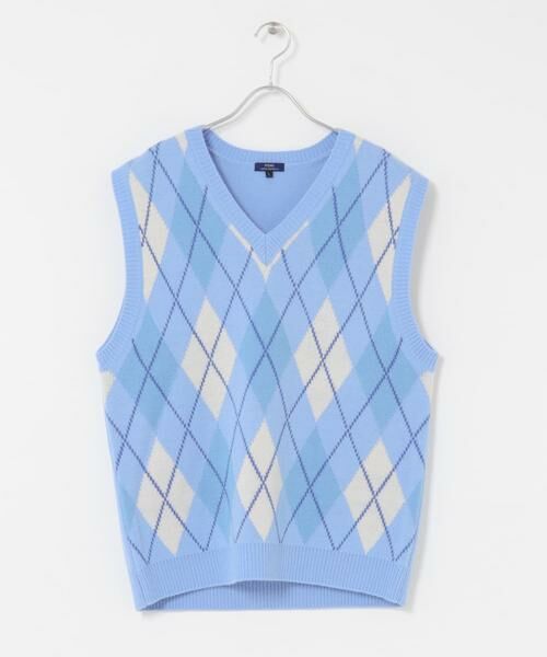 URBAN RESEARCH ITEMS / アーバンリサーチ アイテムズ ベスト | ウール混アーガイルVネックニットベスト | 詳細1