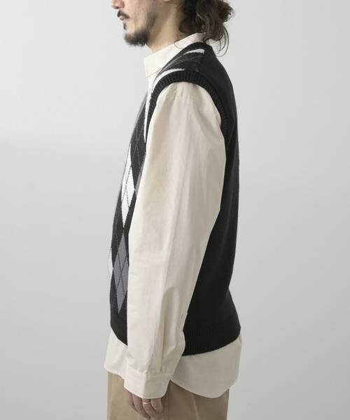 URBAN RESEARCH ITEMS / アーバンリサーチ アイテムズ ベスト | ウール混アーガイルVネックニットベスト | 詳細11