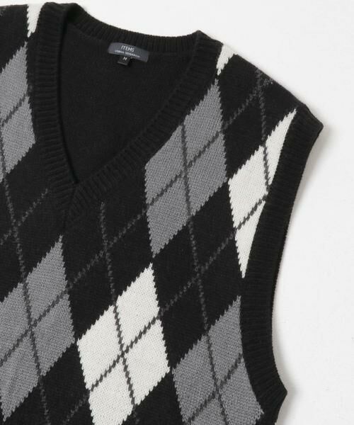 URBAN RESEARCH ITEMS / アーバンリサーチ アイテムズ ベスト | ウール混アーガイルVネックニットベスト | 詳細14