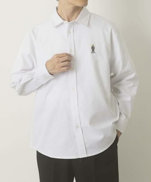 URBAN RESEARCH ITEMS/アーバンリサーチ アイテムズ TeddyBear ワンポイント オックスシャツ ホワイト L