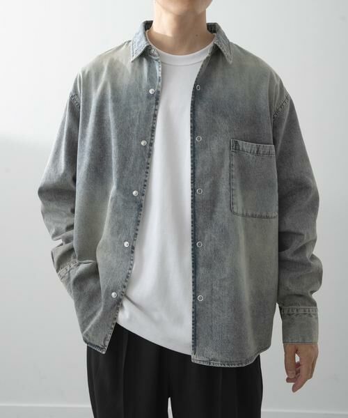 URBAN RESEARCH ITEMS / アーバンリサーチ アイテムズ シャツ・ブラウス | フェードデニム リングドットボタンシャツ | 詳細1