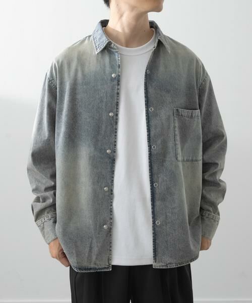 URBAN RESEARCH ITEMS / アーバンリサーチ アイテムズ シャツ・ブラウス | フェードデニム リングドットボタンシャツ | 詳細2